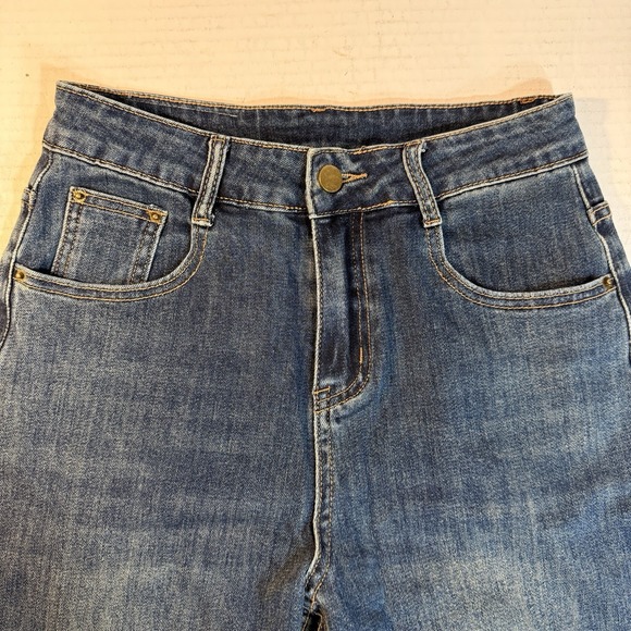 WIND OF CNOUY Denim Jeans Women's M Embroidered Logo Straight Leg - Picture 8 of 16